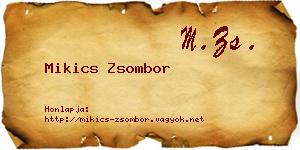 Mikics Zsombor névjegykártya